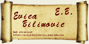 Evica Bilimović vizit kartica